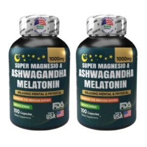 🛌 Super Magnesio + Ashwagandha KSM-66 + Melatonina | Combo x2 – Descanso Profundo y Bienestar Nocturno