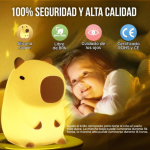 🔥 LÁMPARA LUZ TÁCTIL CAPIBARA– Luz Nocturna LED de Silicona para Niños