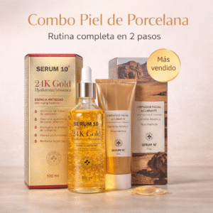 Combo Glow Facial 24K – Rutina Completa en 2 Pasos | Serum 24K Gold + Limpiador Aclarante